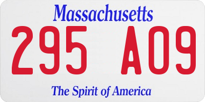 MA license plate 295AO9