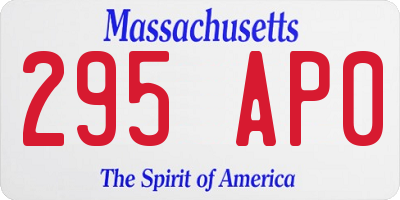 MA license plate 295AP0