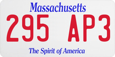 MA license plate 295AP3