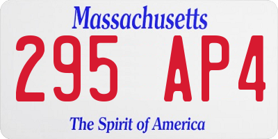 MA license plate 295AP4