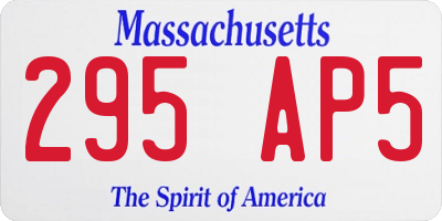 MA license plate 295AP5