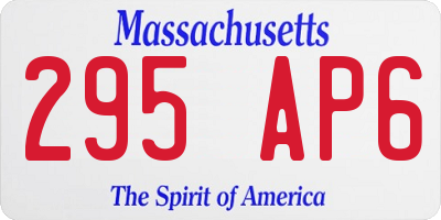 MA license plate 295AP6