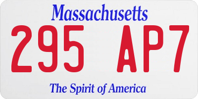 MA license plate 295AP7