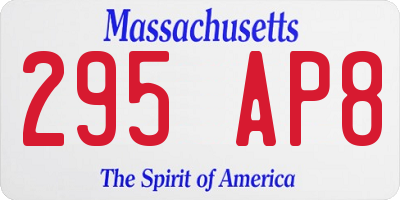 MA license plate 295AP8