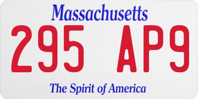MA license plate 295AP9