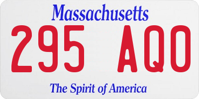 MA license plate 295AQ0