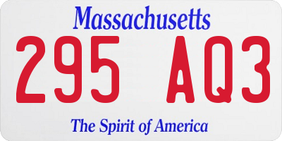 MA license plate 295AQ3
