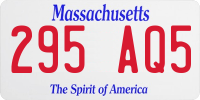 MA license plate 295AQ5