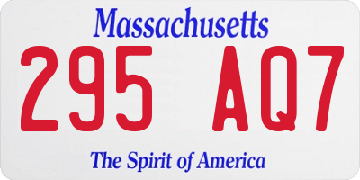 MA license plate 295AQ7
