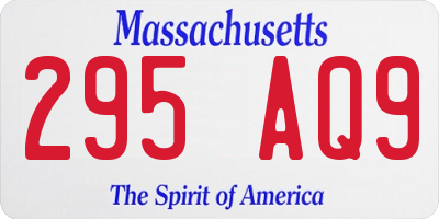 MA license plate 295AQ9