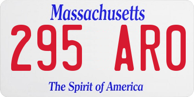 MA license plate 295AR0