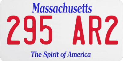 MA license plate 295AR2
