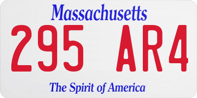 MA license plate 295AR4
