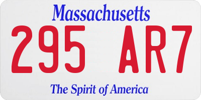 MA license plate 295AR7