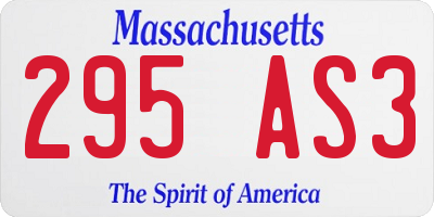 MA license plate 295AS3