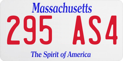 MA license plate 295AS4