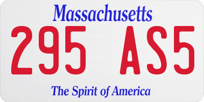 MA license plate 295AS5