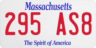 MA license plate 295AS8