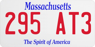 MA license plate 295AT3