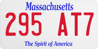 MA license plate 295AT7