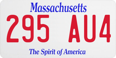 MA license plate 295AU4