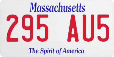 MA license plate 295AU5