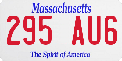 MA license plate 295AU6