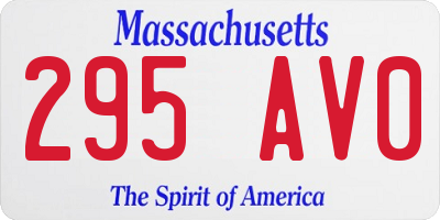 MA license plate 295AV0