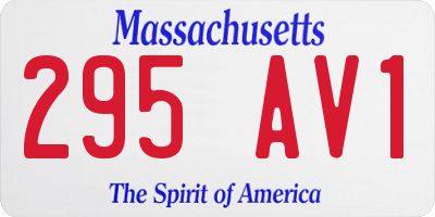 MA license plate 295AV1
