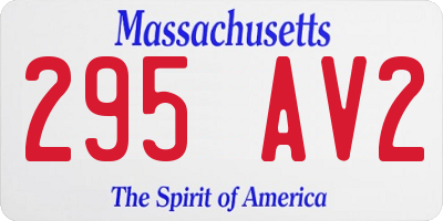 MA license plate 295AV2