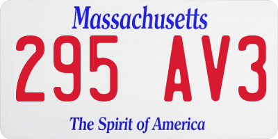 MA license plate 295AV3