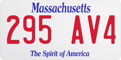 MA license plate 295AV4