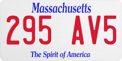 MA license plate 295AV5
