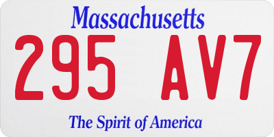 MA license plate 295AV7