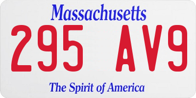 MA license plate 295AV9