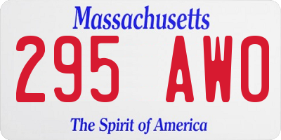 MA license plate 295AW0