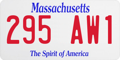 MA license plate 295AW1