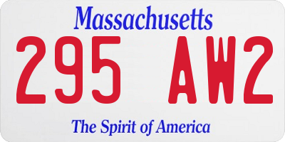 MA license plate 295AW2