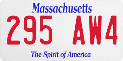 MA license plate 295AW4