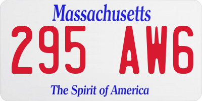 MA license plate 295AW6