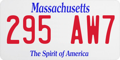 MA license plate 295AW7