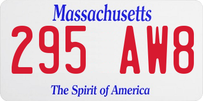 MA license plate 295AW8
