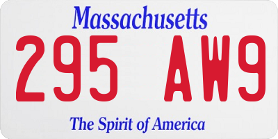 MA license plate 295AW9