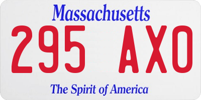 MA license plate 295AX0