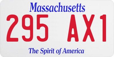 MA license plate 295AX1