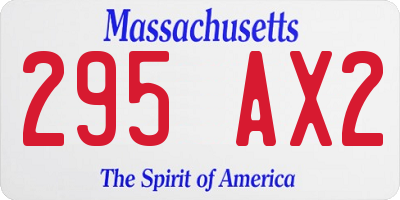 MA license plate 295AX2