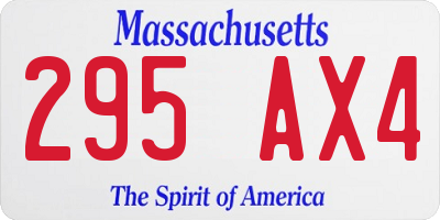 MA license plate 295AX4
