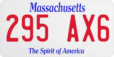 MA license plate 295AX6