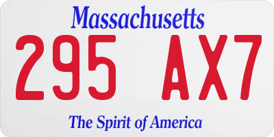 MA license plate 295AX7