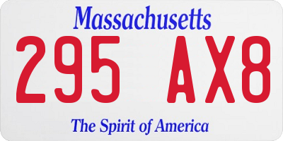 MA license plate 295AX8